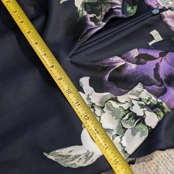 NY&Co Navy/Purple floral print A line casual/party Dress size XS - Picture 4 of 7